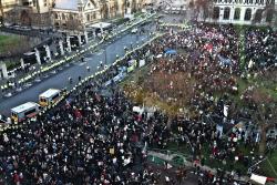 Birds-eye view of the protest at Parliament Square. Photo: cldry2