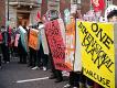 Students with prepared shields against the police. Photo: Chris Beckett