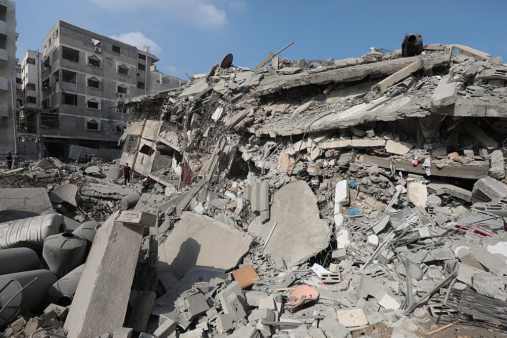 gaza destruction Image WAFA Wikimedia Commons