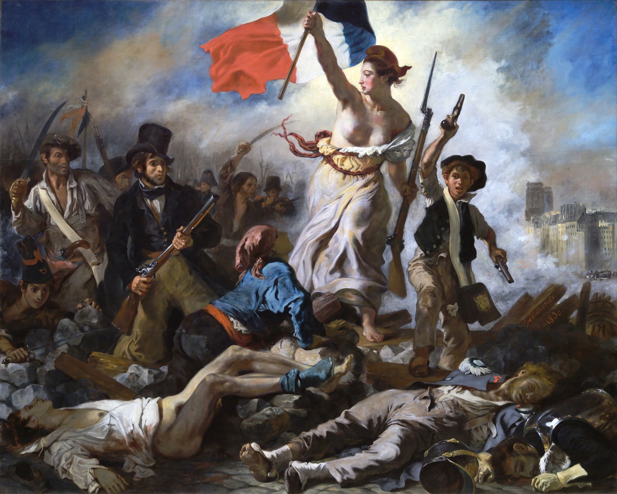 La Liberté guidant le peuple Eugène Delacroix Musée du Louvre Peintures RF 129 après restauration 2024