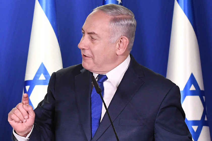 Vice President of the United States Mike Pence and Israeli Prime Minister Benjamin Netanyahu deliver remarks before dinner at the Prime Minister’s Residence in Jerusalem January 22, 2018.