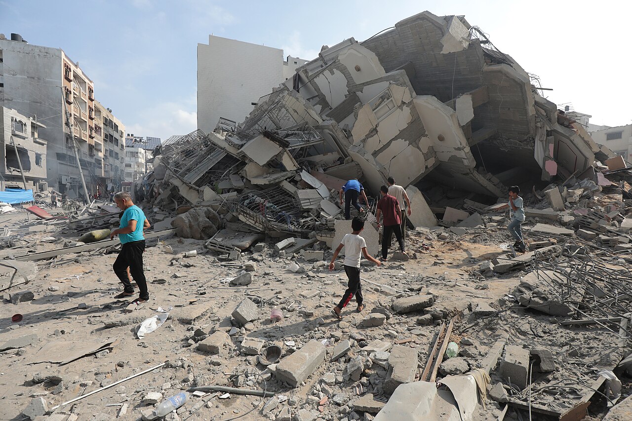 gaza destruction Image WAFA Wikimedia Commons